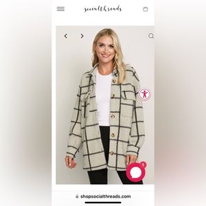 Brand New with tags Z-Supply Plaid Tucker Jacket ( off-white) size XS